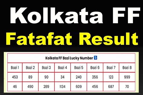 kolkata ff|kolkata fatafat result ghosh babu today.